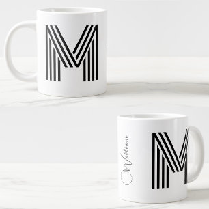 Name & Monogramm JumboTasse personalisierter Anf Jumbo-Tasse