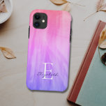 Name Monogramm Lila Case-Mate iPhone Hülle<br><div class="desc">Dieses stilvolle iPhone Gehäuse ist mit einem atmosphärischen ombre Design in lila- und rosa Farbtönen dekoriert. Einfach anpassbar mit Ihrem Namen und Monogramm. Verwenden Sie die Option Weitere anpassen,  um die Textgröße,  den Stil oder die Farbe zu ändern,  wenn Sie möchten.</div>