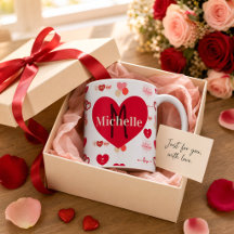 Name Monogramm Rot Herz Liebe Personalisiertes Ges