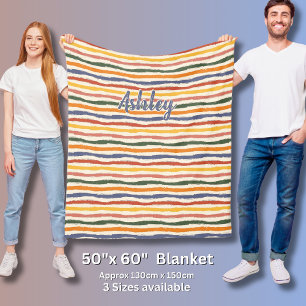 Name Multicolor auf Cream Beige Herbst hinzufügen Fleecedecke
