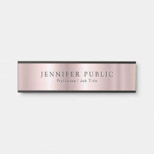 Name Nachname Modernes Template Roségold Glamourös Türschild