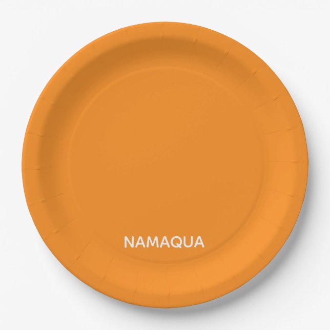 Name Namaqua orange Pappteller (Vorderseite)