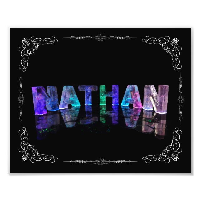 Name Nathan - Name in Lights (Foto) Fotodruck (Vorne)