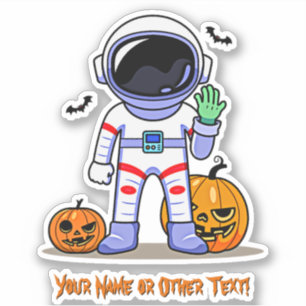 Name Niedlich Astronauten Pumpkins Bats Halloween Aufkleber