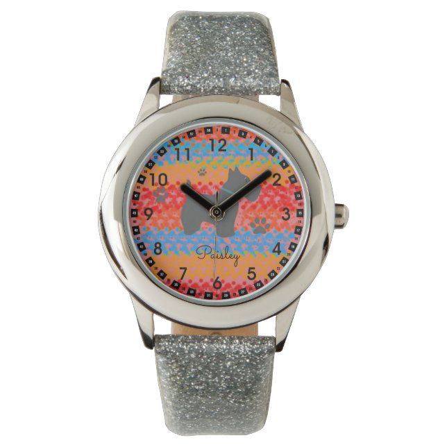 Name niedliche Mädels Sonderling hinzufügen Armbanduhr (Vorderseite)