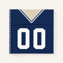 Name & Number Football Jersey Notebook Template Notizbuch