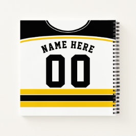Name & Number Hockey Jersey Notebook Template Notizbuch