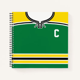 Name & Number Hockey Jersey Template Notebook Notizbuch