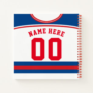 Name & Number Ice Hockey Jersey Notebook Notizbuch