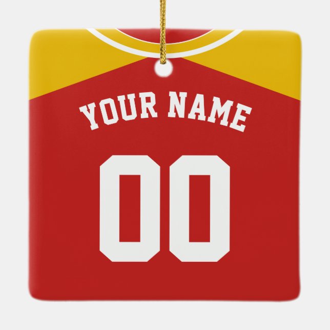 Name & Nummer Baseball Softball Jersey Vorlage Keramikornament (Rückseite)