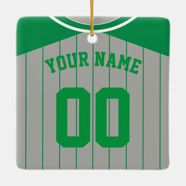 Name & Nummer Baseball Softball Jersey Vorlage Keramikornament (Rückseite)