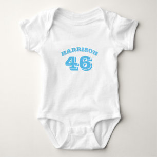 Name, Nummer blau leuchten Baby Strampler