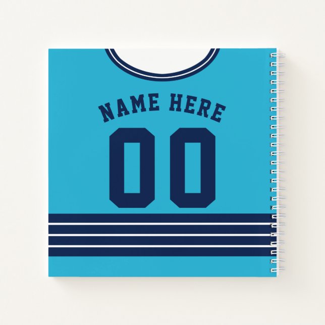 Name & Nummer Custom Hockey Jersey Notizbuch (Rückseite)
