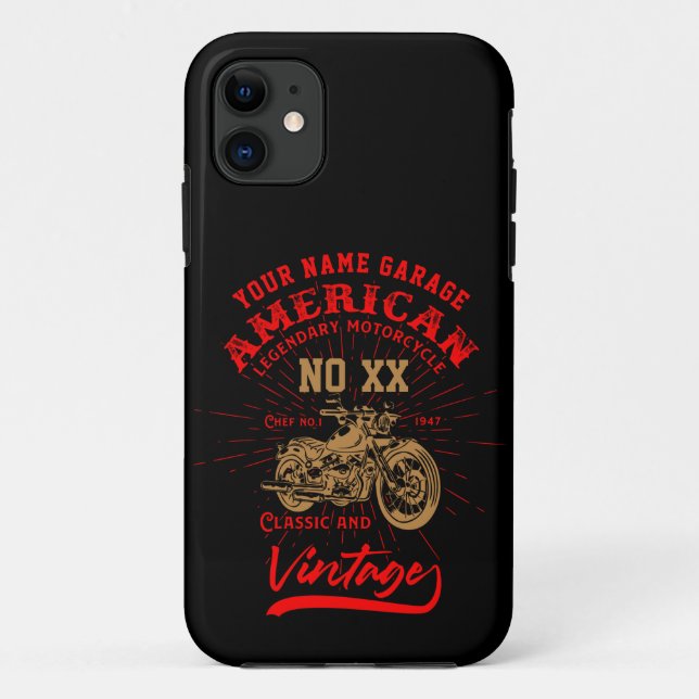 Name Nummer des legendären Motorrades Case-Mate iPhone Hülle (Rückseite)