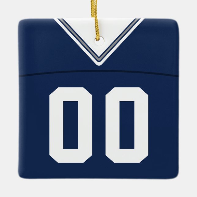 Name & Nummer Football Lacrosse Jersey Vorlage Keramikornament (Vorderseite)