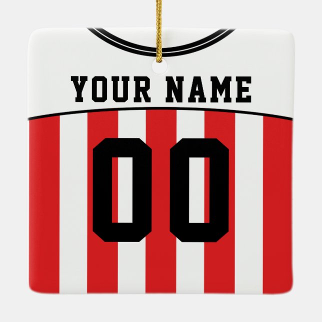 Name & Nummer Fußball Jersey Vorlage Keramikornament (Rückseite)