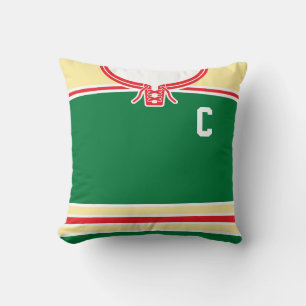 Name & Nummer Green Customizable Hockey Jersey Kissen