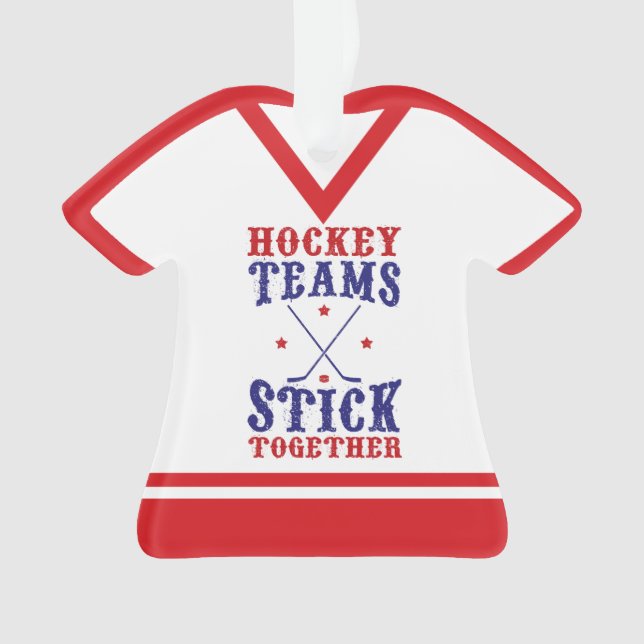 Name & Nummer Jersey Hockey-Teams Ornament (Vorderseite)