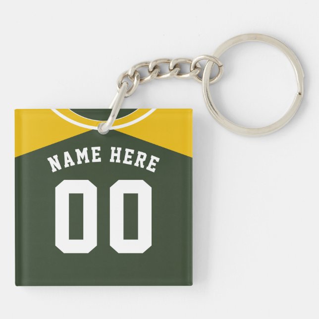 Name & Nummer Jersey Keyring, Baseball Softball Schlüsselanhänger (Rückseite)