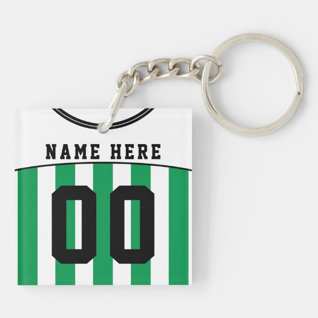 Name & Nummer Jersey Keyring, Fußball, Fußball Schlüsselanhänger (Rückseite)