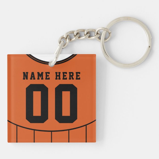 Name & Nummer Jersey Keyring, Fußball, Fußball Schlüsselanhänger (Rückseite)