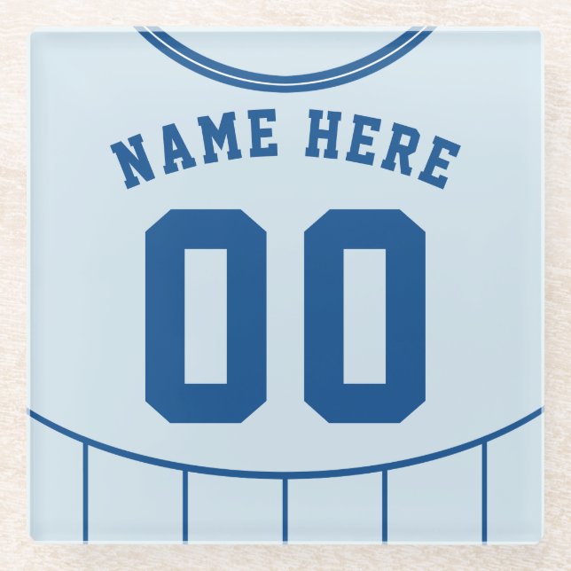 Name & Nummer Jersey Untersetzer, Fußball Glasuntersetzer (Vorderseite)