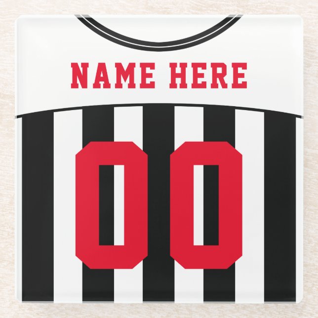 Name & Nummer Jersey Untersetzer, Fußball Glasuntersetzer (Vorderseite)
