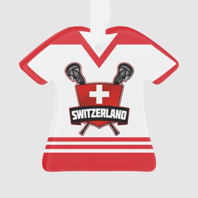 Name & Nummer Schweiz Lacrosse Ornament (Vorderseite)