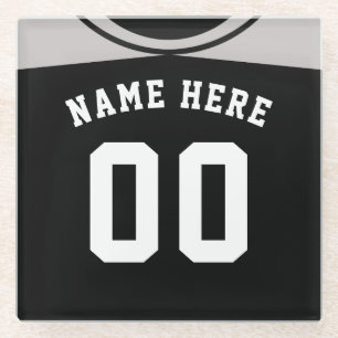 Name & Nummer Untersetzer, Graue Baseball-Software Glasuntersetzer