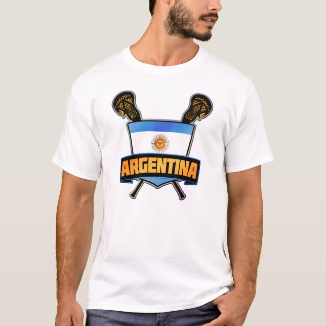 Name & Nummer Zurück Drucken Argentinisches Lacros T-Shirt (Vorderseite)