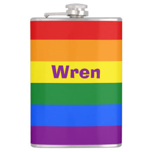 Name oder Monogramm des Rainbow Prilag Flachmann