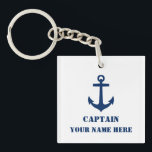 Name oder Name des Schiffs Nautical Anchor Navy Bl Schlüsselanhänger<br><div class="desc">Ihr Personalisierter Name oder Bootname mit einem klassischen Nautikanker in Navy Blau auf einem stilvollen weißen oder farbigen Schlüsselanhänger.</div>