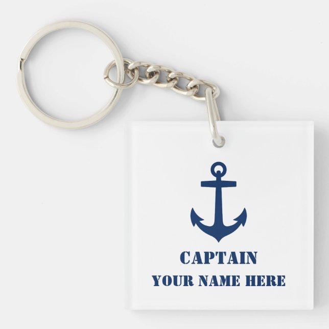 Name oder Name des Schiffs Nautical Anchor Navy Bl Schlüsselanhänger (Vorderseite)