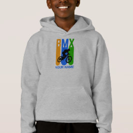 Name oder Text BMX Bike Rider Orange Blue Green hi Hoodie