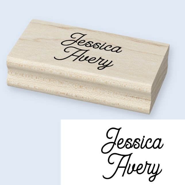 Name oder Text | Elegante Vintage moderne Schrift Gummistempel (Von Creator hochgeladen)