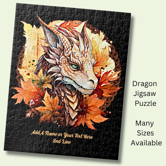 Name oder Text hinzufügen, Drache mit Herbstblätte (Von Creator hochgeladen)