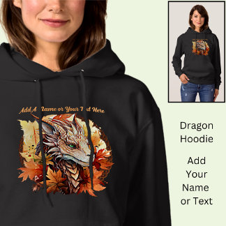 Name oder Text hinzufügen, Drache mit Herbstblätte Hoodie
