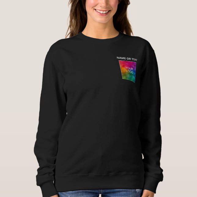 Name oder Text hinzufügen Logo auf Schwarz hinzufü Sweatshirt (Vorderseite)