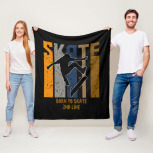 Name oder Text hinzufügen - SKATE-Skateboarder Fleecedecke