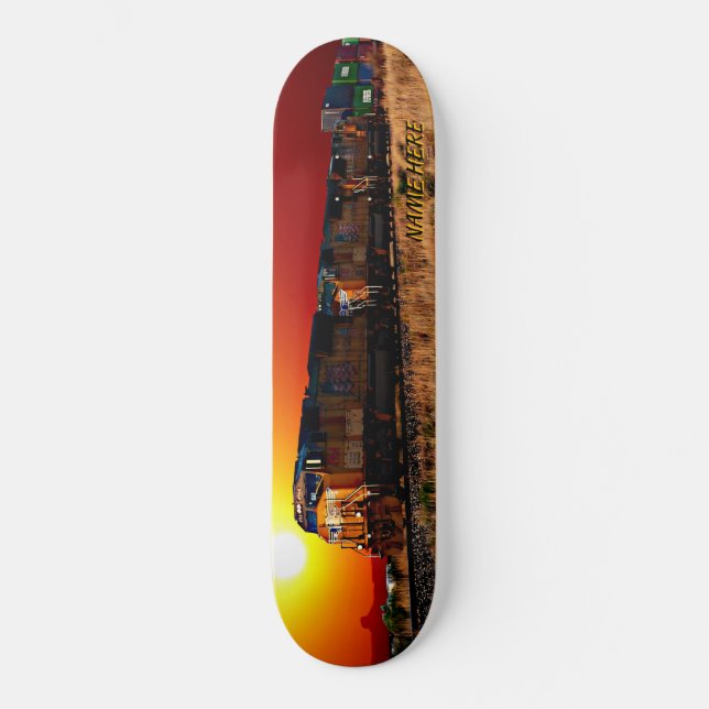 Name oder Text hinzufügen: Sunset Diesel Lokomotiv Skateboard (Vorderseite)