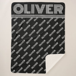 Name oder Text hinzufügen, Typografie schwarz und  Sherpadecke