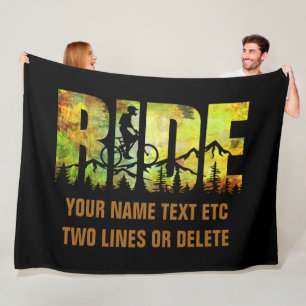 Name oder Text Mountainbike-Fahrer Herbstfarben hi Fleecedecke