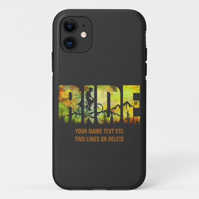 Name oder Text Mountainbike Rider Herbstfarben hin Case-Mate iPhone Hülle (Rückseite)