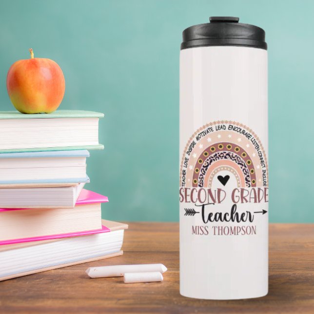 Name of 2nd grade teacher, Cute Rainbow Thermosbecher (Von Creator hochgeladen)