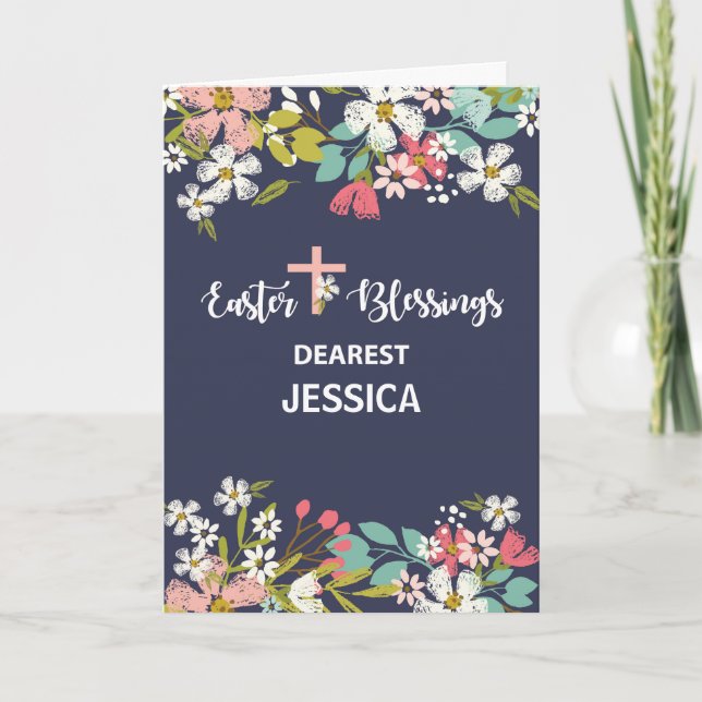 Name-Ostern-Segen von gestiegenem Christus Karte (Vorderseite)