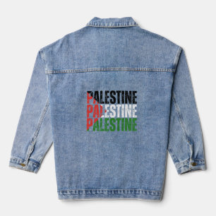 Name Palästina mit palästinensischer Flagge Jeansjacke