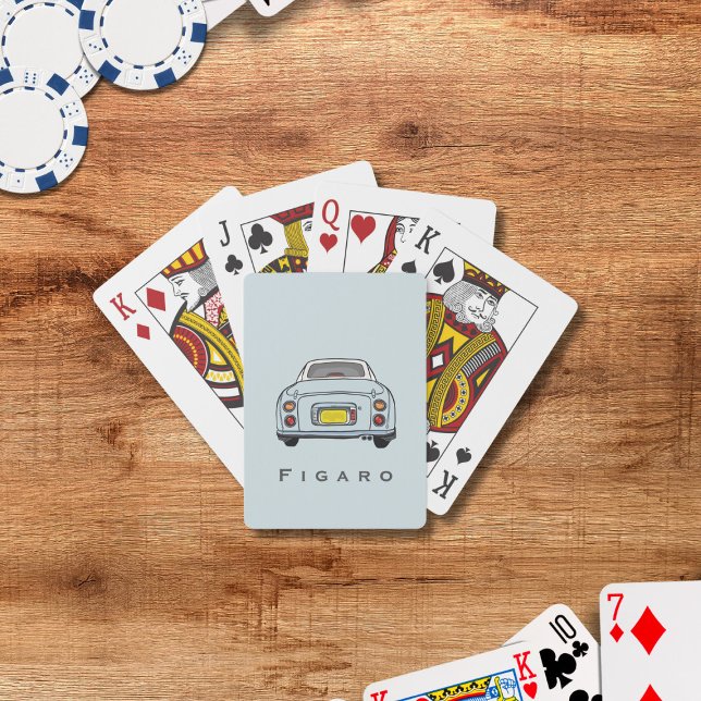 Name Pale Aqua Figaro Spielkarten (Figarations Pale Aqua Figaro Car Playing Cards with space for your name)