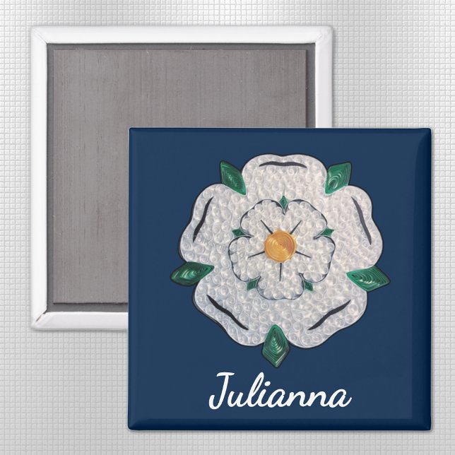 Name, Paper Quill Yorkshire White Rose 2-in Magnet (Von Creator hochgeladen)