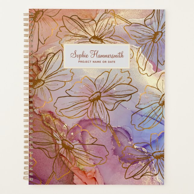 Name Pastel Abstrakt und blumenreich Planer (Vorderseite)