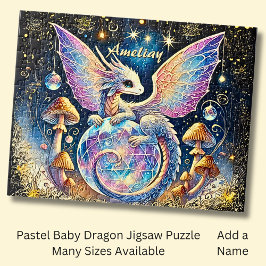 Name, Pastel-Baby-Drache Pink Blau auf Dunkel